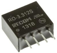 ro-3312s Recom RO DC-DC Converter, 12V dc/ 83mA Output, 2.97 → 3.63 V dc Input, 1W, Through Hole, +85°C Max Temp -40°C