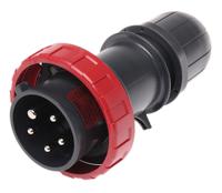 218ex1637 Scame IP66 Red Cable Mount 3P + N + E Industrial Power Plug, Rated At 16A, 415 V