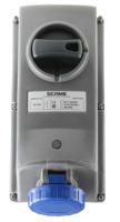 4021683 Scame IP67 Blue Panel Mount 2P + E Right Angle Industrial Power Socket, Rated At 16A, 230 V