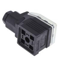 933022100-gdme-3011-black Hirschmann GDME 3P+E DIN 43650 A, Female Solenoid Valve Connector, 400 V ac Voltage