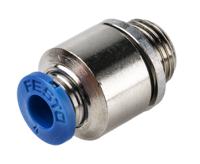 qs-g18-4-i Festo QS Series Straight Threaded Adaptor, G 1/8 Male to Push In 4 mm, Threaded-to-Tube Connection Style, 186106