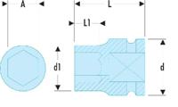 nsd18b Facom 18mm, 1/2 in Drive Impact Socket, 38 mm length
