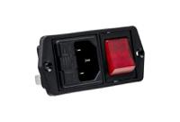 bva01z000011 Bulgin C14 Panel Mount IEC Connector Male, 10A, 250 V, Fuse Size 5 x 20mm