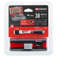 rlnano1pb Facom 38-Piece Metric 1/4 in Standard Socket/Bit Set with Ratchet, 6 point