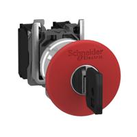 xb4bs9445 Schneider Electric Harmony, Red, Key Reset 40mm Mushroom Head Emergency Button