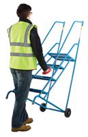 103-8704 RS PRO 4 Tread Steel Steps 1m Platform Height, Blue