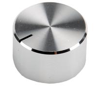 499-949 RS PRO 22mm Silver Potentiometer Knob for 6.4mm Shaft Splined