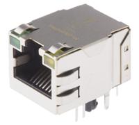 5-6605758-1 Bel-Stewart MagJack Series Female RJ45 Connector, Through Hole, STP Shield Right Angle 1 -Way