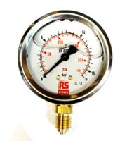 231-0200 RS PRO G 1/4 Analogue Pressure Gauge 16bar Bottom Entry 63mm Outside Diameter