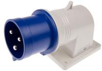 2423293 Scame IP44 Blue Wall Mount 2P + E Right Angle Industrial Power Plug, Rated At 32A, 230 V