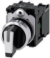 3su1150-2bm60-1na0 Siemens Short Handle Selector Switch - (2NO) 22mm Cutout Diameter, Illuminated 3 Positions