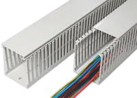 08500142025 SES Sterling GN-HF-A6/4 Grey Slotted Panel Trunking - Open Slot, W40 mm x D40mm, L2m, Halogen Free PC/ABS