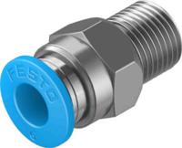qs-18-6-100 Festo Straight Threaded Adaptor, R 1/8 Male to Push In 6 mm, Threaded-to-Tube Connection Style, 130675