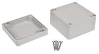 186-2269 RS PRO Grey ABS Enclosure, IP65, IK09, Grey Lid, 81.95 x 79.95 x 55mm
