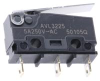 avl3225 Panasonic Hinge Lever Micro Switch, Solder Terminal, 5 A @ 250 V ac, SP-CO