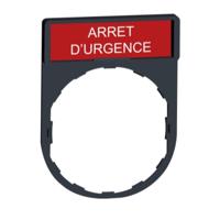 zby2130 Schneider Electric French Language, Legend Holder for Use with XB4 Series, Arrêt d'urgence