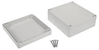186-2259 RS PRO Grey ABS Enclosure, IP65, IK09, Grey Lid, 125.3 x 115.4 x 58.05mm