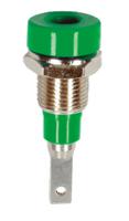 230060-25 Staubli Green Female Banana Socket, 2mm Connector, Tab Termination, 10A, 30 V, 60V dc, Silver Plating