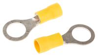 35111 TE Connectivity, PIDG Insulated Ring Terminal, M8 Stud Size, 2.6mm² to 6.6mm² Wire Size, Yellow