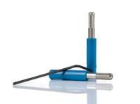 240163-23 Staubli Blue, Male to Female Test Connector Adapter With Brass contacts and Nickel Plated - Socket Size: 4mm