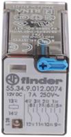 553490120074 Finder Plug In Power Relay, 12V dc Coil, 7A Switching Current, 4PDT