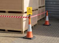 tc114-d3-365 Tensator Orange PE Retractable Barrier, 3.65m, Red, White Tape