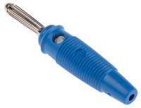 930727102 Hirschmann Test & Measurement Blue Male Banana Plug, 4 mm Connector, Solder Termination, 30A, 30 V ac, 60V dc, Nickel