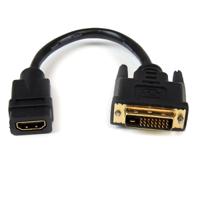 hddvifm8in StarTech.com HDMI 1.4, 20cm Female HDMI to Male DVI-D Dual Link High Speed 1920 x 1200