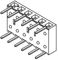 bcs-106-l-s-he Samtec BCS Series Right Angle Through Hole Mount PCB Socket, 6-Contact, 1-Row, 2.54mm Pitch, Through Hole Termination