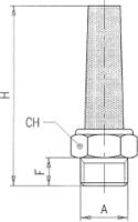 176-2284 RS PRO Brass 12bar Pneumatic Silencer, Threaded, G 1/4 Male