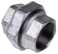 770340209 Georg Fischer Galvanised Malleable Iron Fitting Taper Seat Union, Female BSPP 2in to Female BSPP 2in