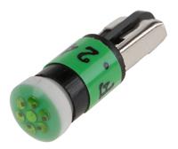 212-294 RS PRO Green LED Indicator Lamp, 24V ac/dc, Wedge Base, 5.46mm Diameter, 60mcd