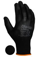 ln614-07 Liscombe Black Polyamide Polyamide Work Gloves, Size 7, Polyurethane Coating