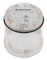 64440075 Werma 644 Series Clear Steady Effect Beacon Unit, 24 V dc, LED Bulb, AC, DC, IP65