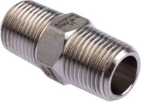 826-7052 RS PRO Stainless Steel Pipe Fitting, Straight Hexagon Nipple Joint, Male R 1/2in x Male R 1/2in