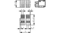 733-110 WAGO, 2.5mm Pitch, 733, 10 Way, , Pluggable Terminal Block, Feed Through Header, Cable Mount, Cage Clamp Termination,