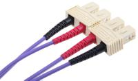 536-6541 RS PRO SC to SC Duplex Multi Mode OM3 Fibre Optic Cable, 50/125μm, Purple, 1m