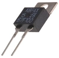 67f100 Sensata Airpax Bi-Metallic Thermostat, Closes at +100°C, +130°C Max, NO, Automatic Reset, PCB Mount