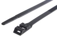 865-9644 RS PRO Cable Tie, Double Locking, 292mm x 9 mm, Black Nylon, Pk-100