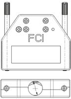 8655mh2512lf Amphenol Communications Solutions 8655MH Series Die Cast Zinc D Sub Backshell, 25 Way, Strain Relief
