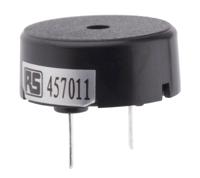 457-011 RS PRO 78dB Through Hole Continuous External Piezo Buzzer, 17 (Dia.) x 7mm, 1V ac Min, 30V ac Max