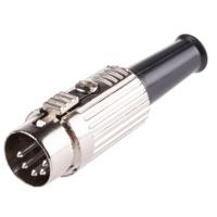 491-172 RS PRO 5 Pole Din Plug, 1A, 100 V ac, Push Lock, Male, Cable Mount