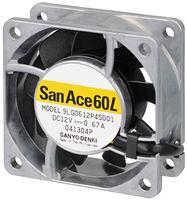 9lg0624p4s001 Sanyo Denki 9LG Series Axial Fan, 24 V dc, DC Operation, 83.9m³/h, 8.16W, 340mA Max, 60 x 60 x 25mm