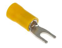 534-496 RS PRO Insulated Crimp Spade Connector, 2.5mm² to 6mm², 12AWG to 10AWG, M4 Stud Size Vinyl, Yellow