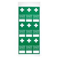 182-025 RS PRO Polyester Green/White First Aid Label