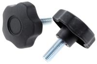 702-7591 RS PRO Black Multiple Lobes Clamping Knob, M12, Threaded Stud