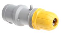 2133230 Scame IP44 Yellow Cable Mount 2P + E Industrial Power Plug, Rated At 32A, 110 V