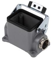 1000500012954400 EPIC H-BE Heavy Duty Power Connector Hood, 24 (H-DD), 6 (H-BE) Contacts, PG16 Thread