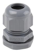 pmc20-sl080 Alpha Wire FIT Wire Management Series Grey Chloroprene Rubber (O-Ring/Seal), Polyamide Cable Gland, M20 Thread, 6mm