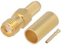 j01151a0491 Telegartner, Jack Cable Mount SMA Connector, 50Ω, Crimp Termination, Straight Body